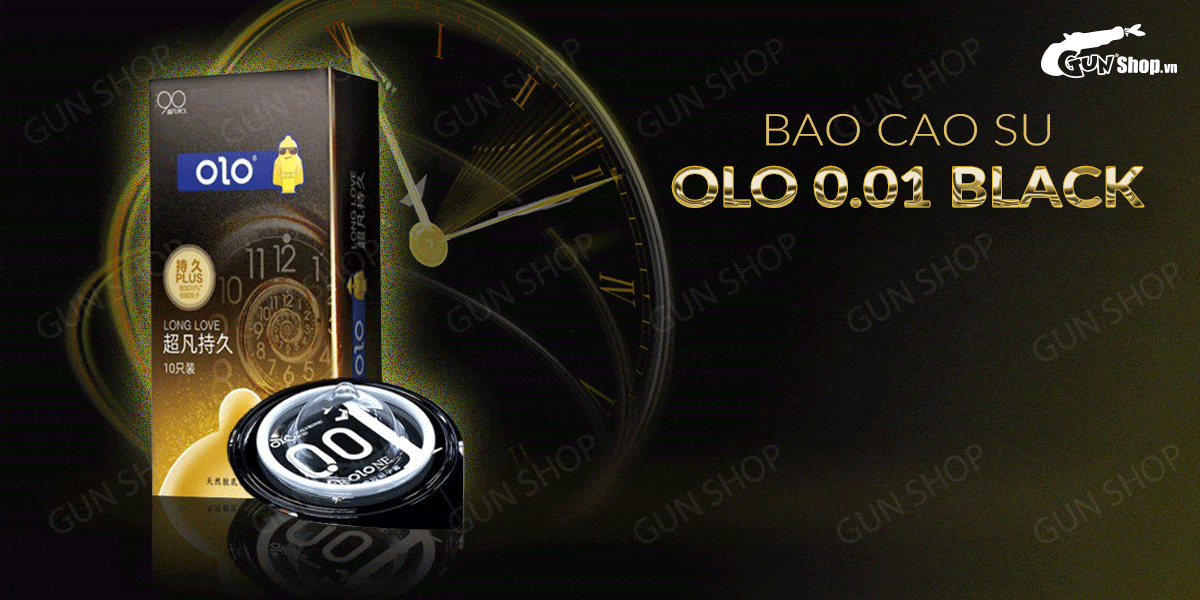 Bao cao su OLO 0.01 Black siêu mỏng kéo dài thời gian hộp 10 cái an toàn Bao cao su OLO 0.01 Black siêu mỏng kéo dài thời gian hộp 10 cái an toàn