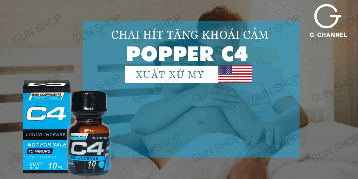 Popper C4 Blue 10ml Mỹ chính hãng tăng khoái cảm nhanh