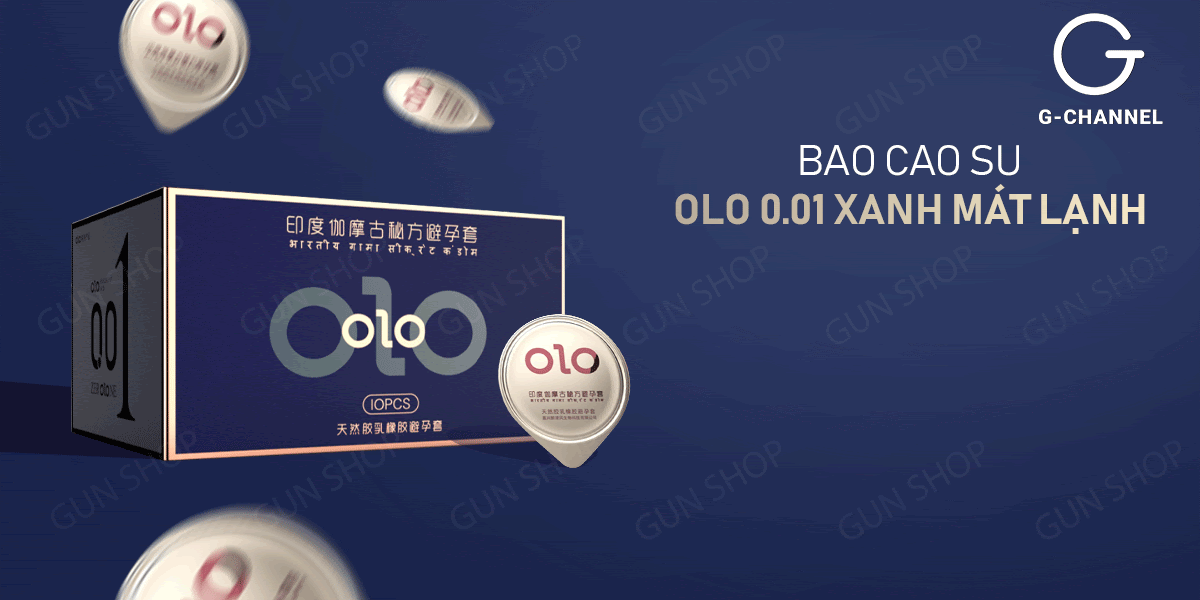 Bao cao su OLO 0.01 Xanh siêu mỏng mát lạnh kéo dài thời gian 10 cái Bao cao su OLO 0.01 Xanh siêu mỏng mát lạnh kéo dài thời gian 10 cái