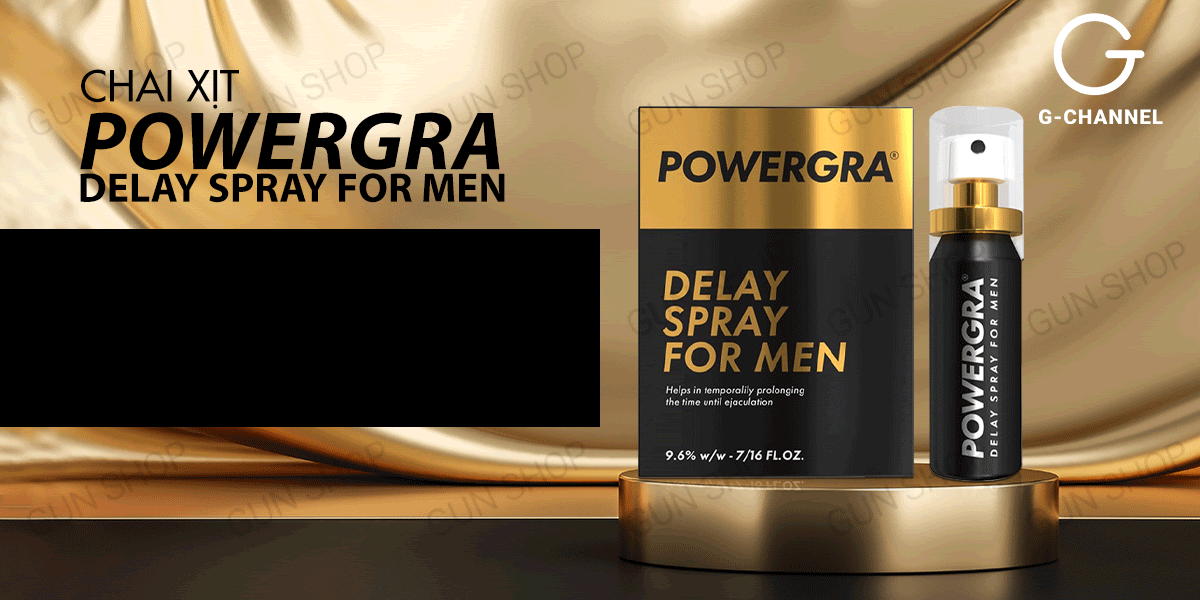 Chai xịt Powergra Delay Spray Mỹ 13ml Kéo dài quan hệ chống xuất tinh sớm