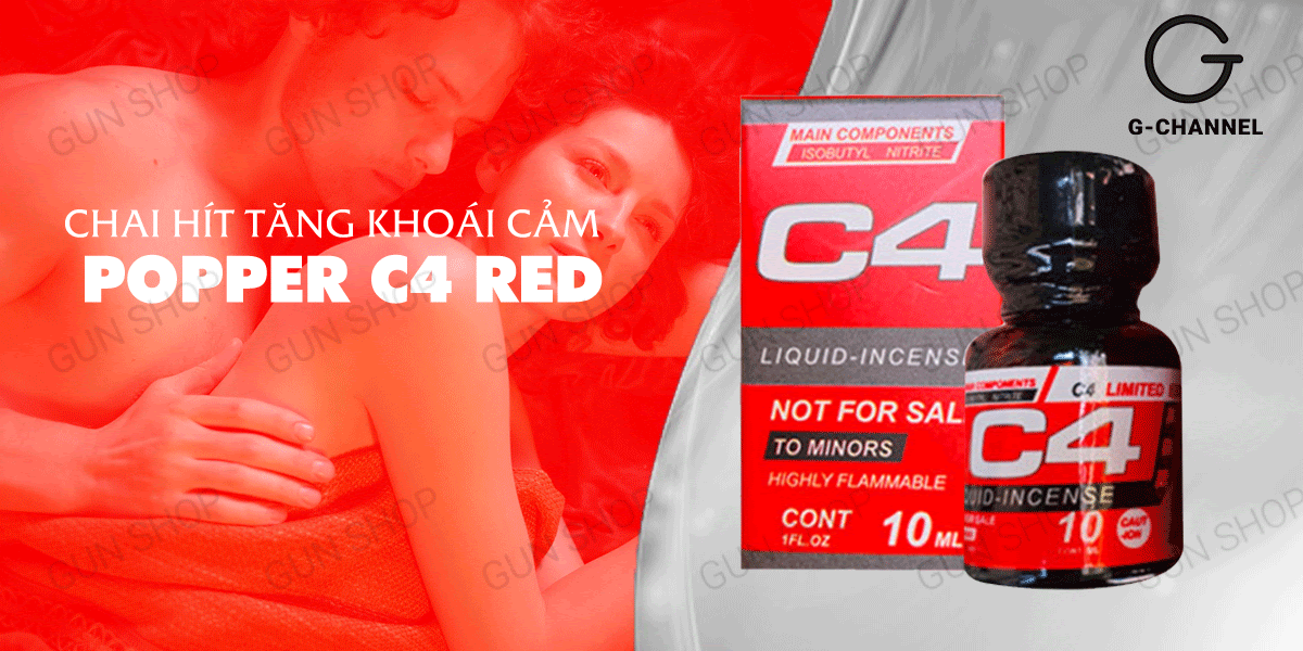 Popper C4 Red Mỹ 10ml chính hãng kích thích mạnh nâng cao khoái cảm