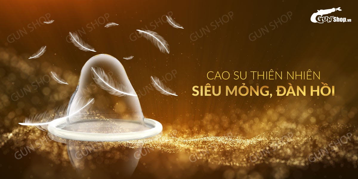 Bao cao su OLO 0.01 Vàng siêu mỏng gân hạt hộp 10 cái tăng khoái cảm Bao cao su OLO 0.01 Vàng siêu mỏng gân hạt hộp 10 cái tăng khoái cảm