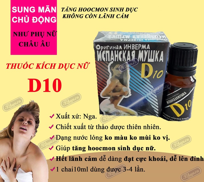 D10 Thuốc Kích Dục Nữ Dạng Nước Nga Chính Hãng Tăng Ham Muốn Nhanh