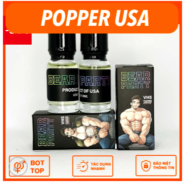 Popper Bear Party 10ml kích thích mạnh mẽ kéo dài hưng phấn an toàn