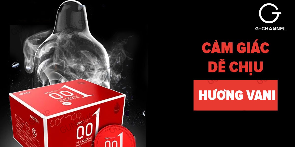 Bao cao su OLO 0.01 Đỏ siêu mỏng nóng ấm tăng khoái cảm hộp 10