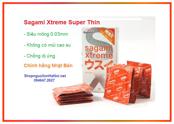 Bao cao su Sagami siêu mỏng Nhật Bản an toàn cảm giác thật SHP499