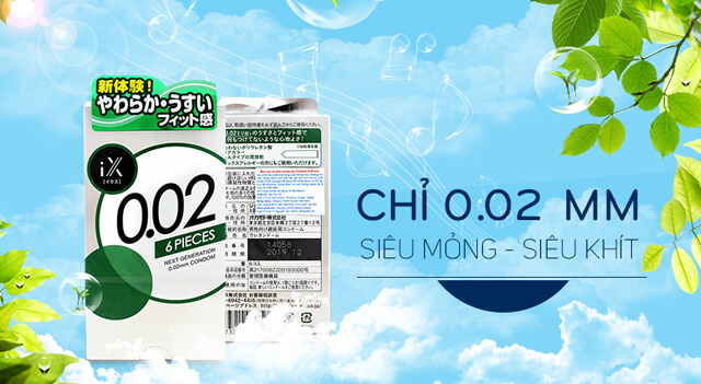 Bao cao su siêu mỏng Jex IX 0.02mm siêu nhạy an toàn dễ chịu