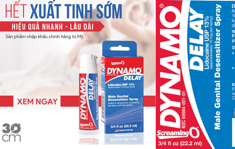 Chai xịt Dynamo Delay Mỹ 22ml Kéo dài cơ hội cực đỉnh