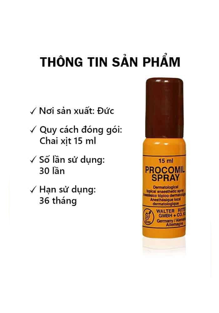 Chai xịt Procomil Đức 15ml Kéo dài thời gian Hỗ trợ sinh lý hiệu quả