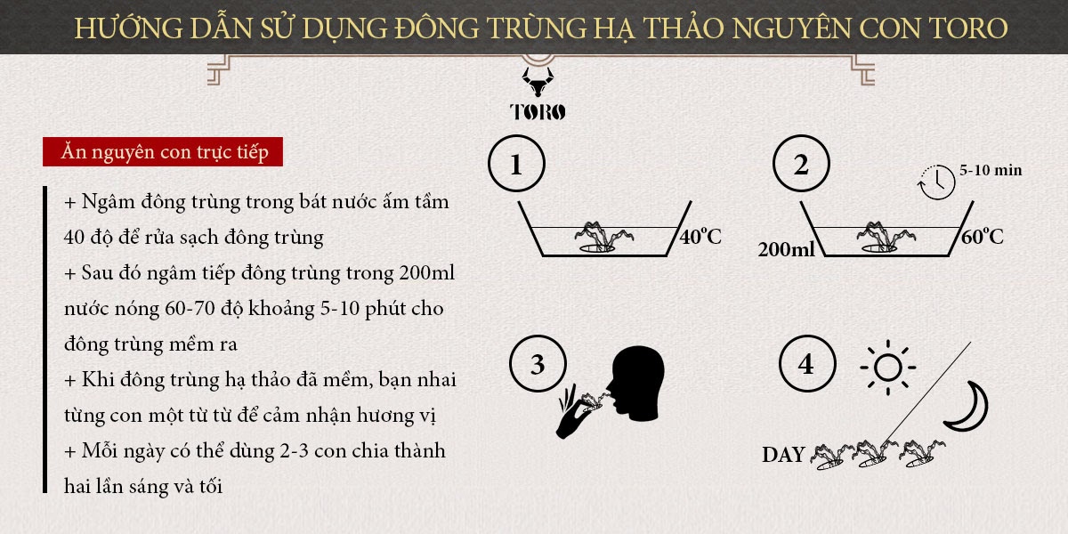 Đông trùng hạ thảo nguyên con 5g Bồi bổ sinh lý Tăng sức khỏe Đông trùng hạ thảo nguyên con 5g Bồi bổ sinh lý Tăng sức khỏe