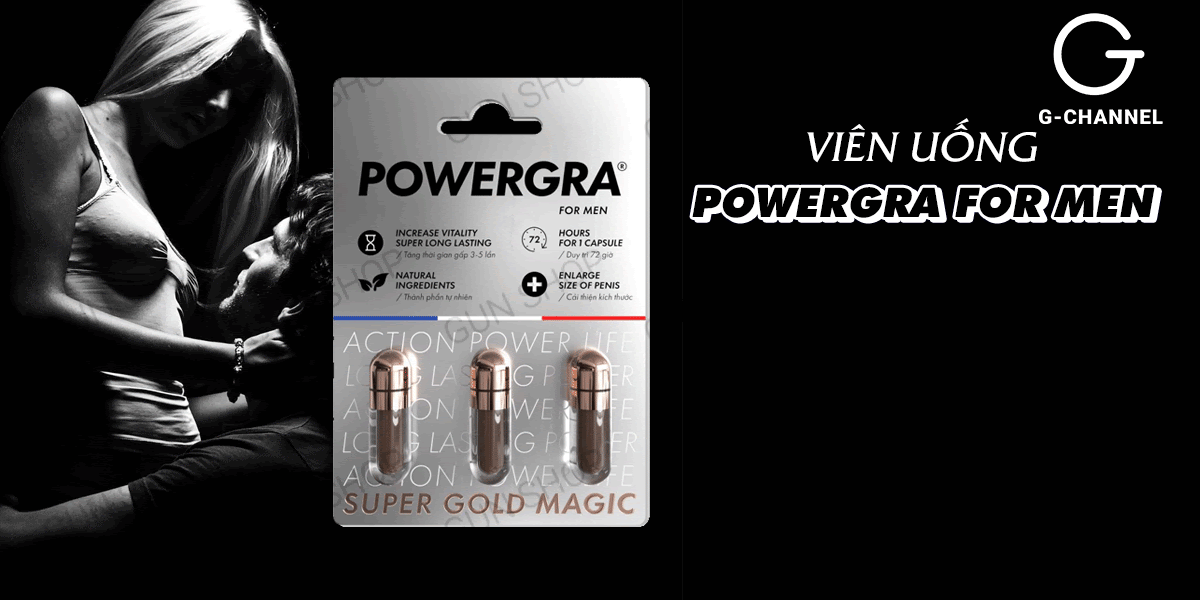 Viên uống tăng kích cỡ Powergra For Men hỗ trợ bền lâu vỉ 3 viên Viên uống tăng kích cỡ Powergra For Men hỗ trợ bền lâu vỉ 3 viên