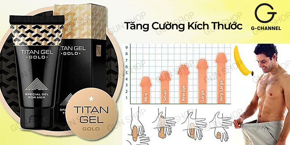 Gel bôi trơn Titan Gold tăng kích thước mạnh mẽ chai 50ml Gel bôi trơn Titan Gold tăng kích thước mạnh mẽ chai 50ml