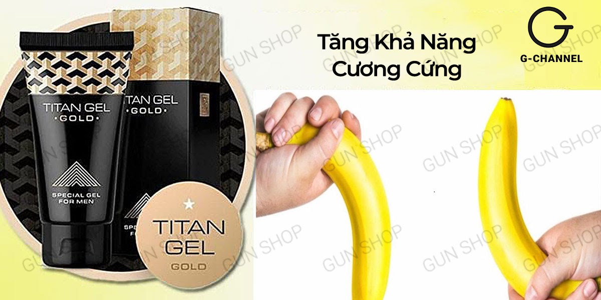 Gel bôi trơn Titan Gold tăng kích thước mạnh mẽ chai 50ml Gel bôi trơn Titan Gold tăng kích thước mạnh mẽ chai 50ml