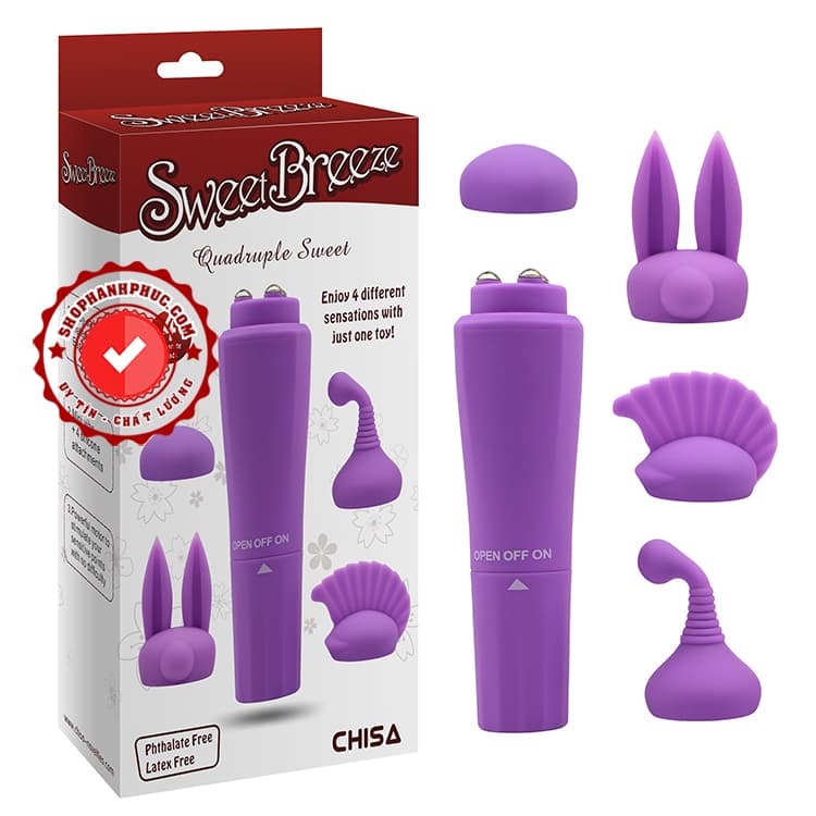 Sweet Breeze Máy Rung 3 Đầu Đa Năng Chísa Tăng Khoái Cảm