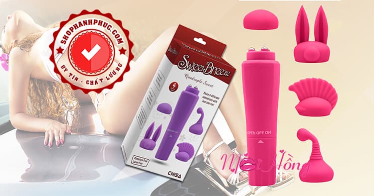 Sweet Breeze Máy Rung 3 Đầu Đa Năng Chísa Tăng Khoái Cảm