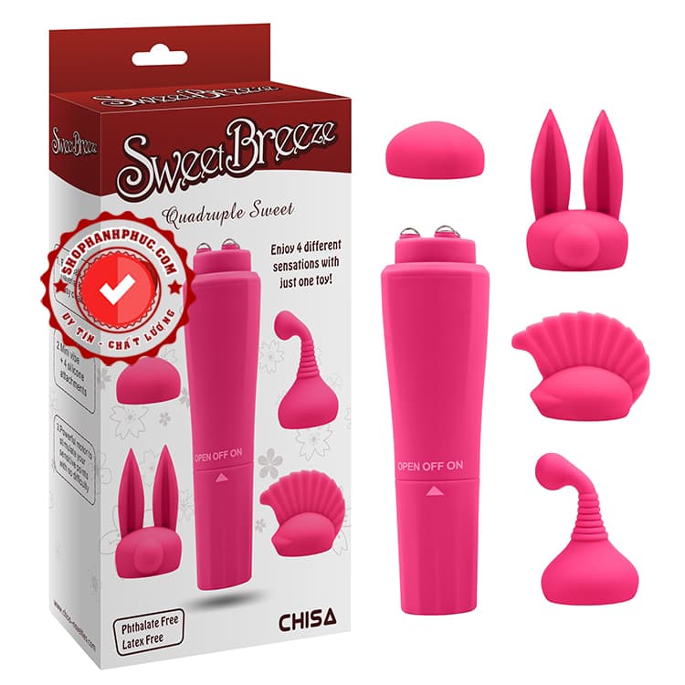 Sweet Breeze Máy Rung 3 Đầu Đa Năng Chísa Tăng Khoái Cảm