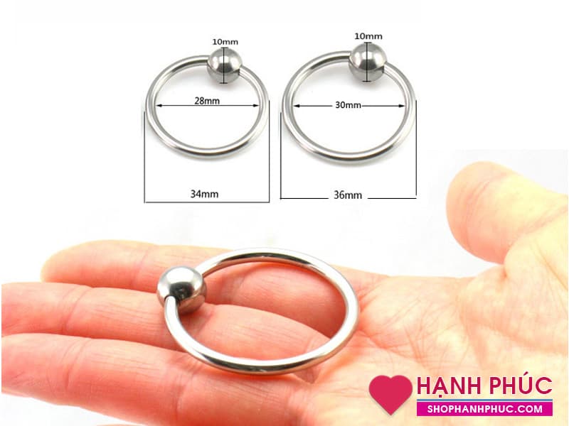 V-Inox Vòng Đeo Dương Vật 12 Bi Chống Ra Nhanh Tăng Khoái Cảm
