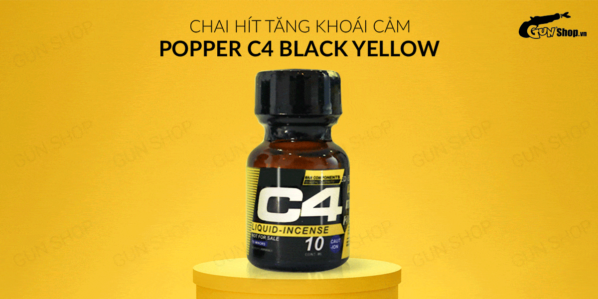  Bỏ sỉ Chai hít tăng khoái cảm Popper C4 Black Yellow - Chai 10ml hàng xách tay