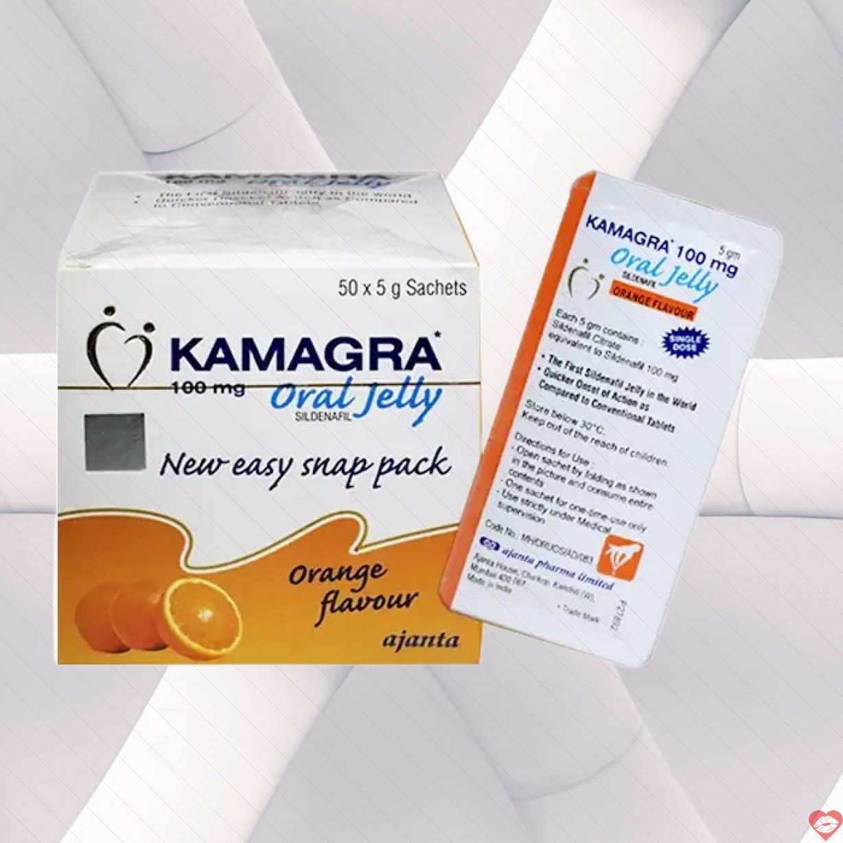 Kamagra Oral Jelly 100mg hộp 50 gói dạng thạch trái cây tăng cường sinh lý nam 