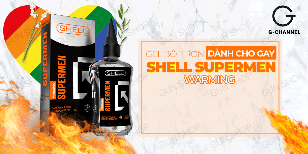  Phân phối Gel bôi trơn hậu môn nóng ấm - Shell Supermen Warming - Chai 90ml chính hãng
